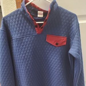 Zyia navy blue and red pocket sweater